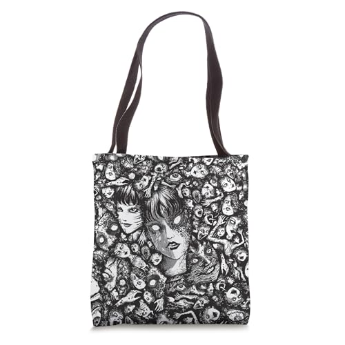 Junji Ito Tomie Faces Creepy Manga Anime Girl Allover Print Tote Bag