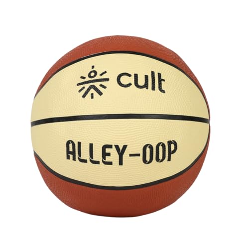Image of CULT Basketball Alley OOP Size 7 Indoor Outdoor Basketball for Men & Women Durable Rubber Grip Training & Match Play Ball with Butyl Bladder Brown Cream