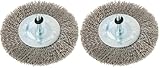 Bosch 1x PRO Stainless Steel Longlife Scheibenbürste, gewellter Draht für 6‑mm-Zylinderschaft und Bohrer (Ø 100 mm, Professional Zubehör Bohrmaschine/Schrauber) (Packung mit 2)