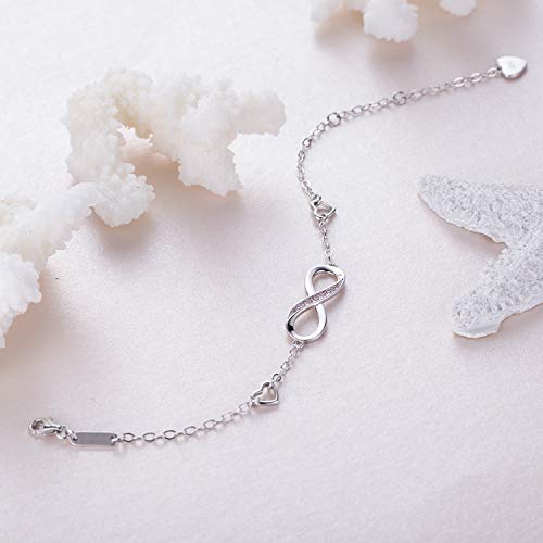 Billie-Bijoux-Pulsera-de-plata-esterlina-Mujer-Simbolo-Amor-Infinito-Brazalete-de-mujer-ajustable-regalo-ideal-el-dia-de-San-Valentin-para-mama-rosado