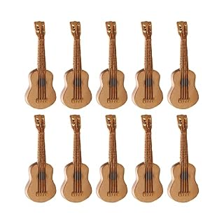 10pcs Mini Guitar Cake Topper Miniature Musical Guitar Cake Decoration For Baby Shower Birthday Wedding Music Themed Party Supplies - Les Beatles, Paul McCartney, John Lennon, RIngo Starr, George Harrison