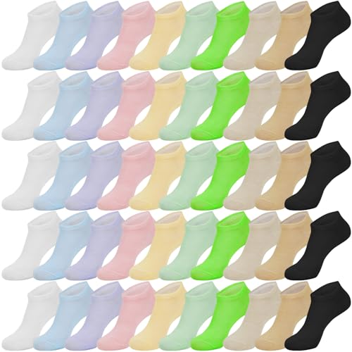 200 Pairs Womens Low Cut Ankle Socks Colorful Lightweight Athletic Casual Ankle Bulk Socks for Women Teens
