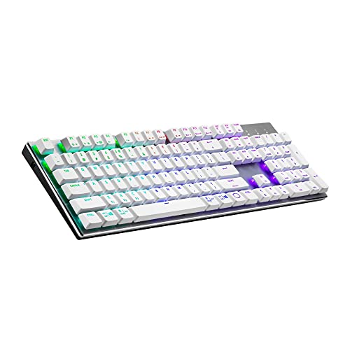 Image of Cooler Master SK653 Wireless Sliver White Mechanical Keyboard with Low Profile Red Switches, New and Improved Keycaps, and Brushed Aluminum Design