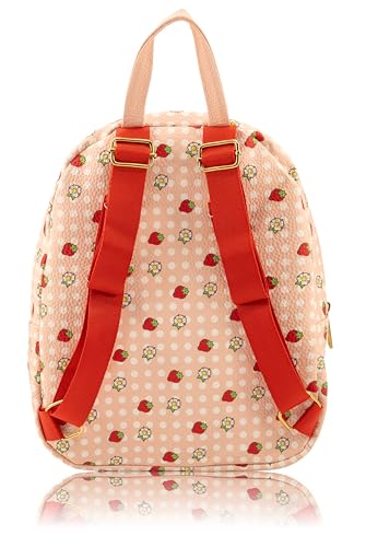 Image of Strawberry Shortcake Mini Backpack for Kids & Adults | 10 inch PU Leather Backpack Purse | Toddler Travel Bag, Small Bookbag, Lightweight Rucksack for School, Travel, or Everyday Use | Ages 3+