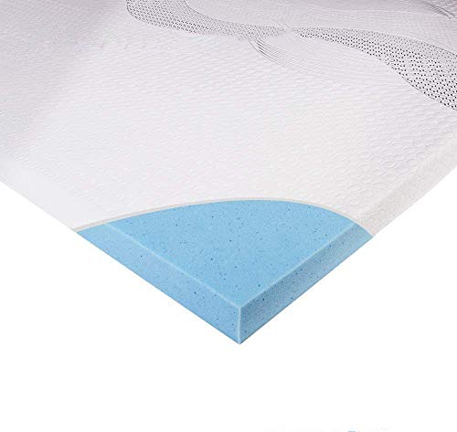 WAVVE Topper Colchón Viscoelástico 140x200x6 cm, 50D Espuma Memoria de Gel Ergonómico, con Funda Transpirable y Extraíble para Aliviar Presión