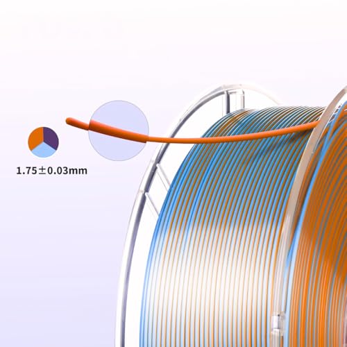 Image of FiLAMONT PLA Silk Filament 1.75mm, 3D Printer Filament, Shiny Silk 1.75 PLA Filament, 1kg(2.2Lbs) /Spool (Silk Blue Purple Orange)