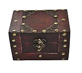 EAST-WEST Trading GmbH Piratenschatztruhe, eckig aus Holz, kleine Schatztruhe, Piratentruhe, Schmuckkästchen - auch für Geldgeschenke UVM.