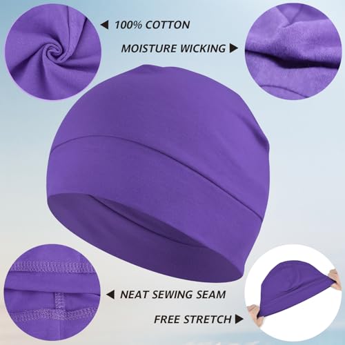 Image of Headshion 100% Cotton Skull Caps Beanie Sleeping Hats for Men Women