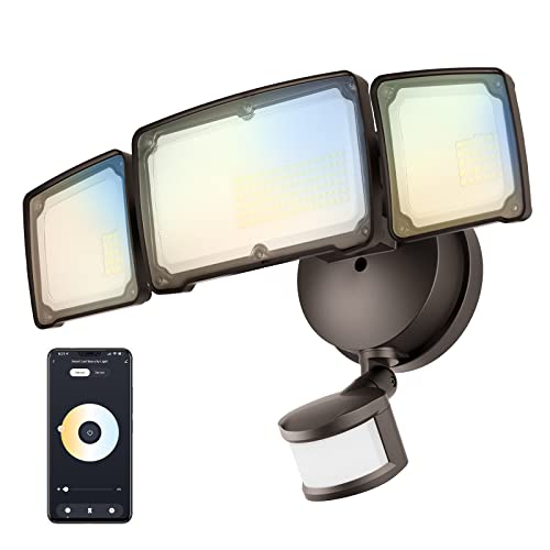 Amico 40W Smart Led Security Light With Motion Sensor, Work With Alexa/Google Home, 4000Lm, 2700-6500K, Ip65 Waterproof, App Controlled Wifi Flood Light For Garage, Yard (Bronze) #TOP27