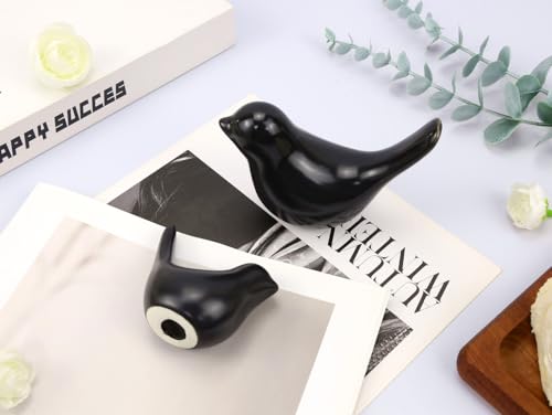 Estatuas pequeñas de pájaros negro estilo moderno para decoración miniatura 6