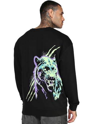 Sweat-shirt col rond Bewakoof homme noir XL : fini les pulls qui se déforment au lavage