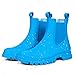 DKSUKO Women's Short Rain Boots Rubber Waterproof Garden Boots Elastic Slip On Ankle Chelsea Boot Fashion Insulated Rain Shoe for Outdoor Work Thick Sole (7 B(M) US, Royal blue)