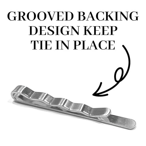 LADY & HOME Tie Clips for Men, Stainless Steel Tie Bars Gifts for Groom, Groomsmen, Father of Groom, Father of Bride, Brother of Bride3