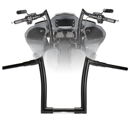 TIGERSGATE Gloss Black 1.5 inch Fat Ape Hangers 14 inch Rise Easy Wiring Handlebars for Harley 1996-2013 Road Glide & 1995-Up Road King & Softail models & Dyna Models by TIGERSGATE - Used condition - US$72.66