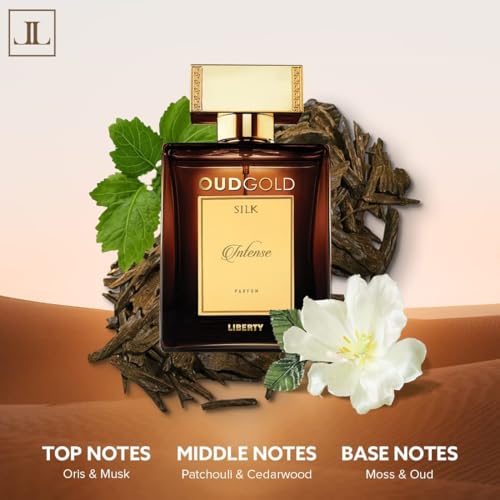 Image of Liberty Premium Oud Luxury Seductive Long Lasting (3 days) OudGold Silk Intense Parfum for Men & Women (100ml /3.4Oz), Designed in France, Woody Notes