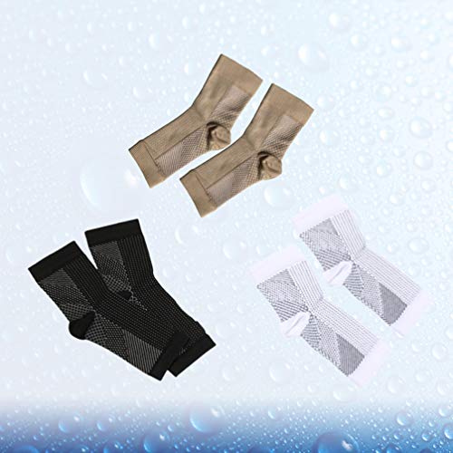 3 pares de meias de compressão para tornozelo com suporte de compressão para fascite plantar tamanho