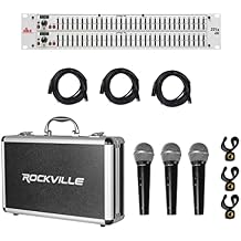 dbx 231S Dual 31 Band Graphic Equalizer Pro Audio Rack Mount Eq Bundle with 3 Rockvilie Rcxfm20E-B 20 Foot Female to Male XLR Mic Cable & Rockvilie Rmc-3Pk Metal Wired with Metal Case 3 Items