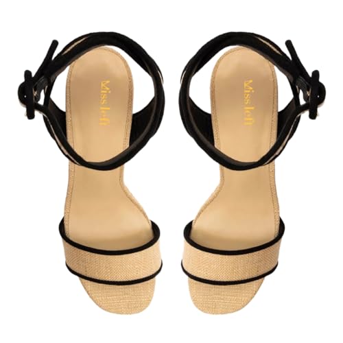 miss left Women Stylish Open Toe Platform Sandals Ankle Strap Backless Chunky High Heels Summer Party Club Date Dance Shoes Size 4-16 US3