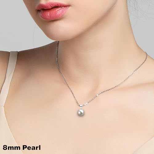 Japanese Freshwater Cultured Pearl Pendant Necklace AAAA Graded 6-14mm White Color Necklace Pendant with Sterling Silver Setting and Matching 16 or 18 Inch Chain - Orien Jewelry2