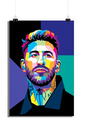 25 Artstreet Poster Sergio Ramos - Poster de football - Défenseur légendaire du Real Madrid - Scène de jeu passionnée - Poster de qualité supérieure -...
