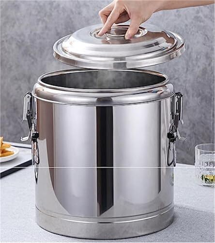 Dispensador de bebidas calientes con grifo, urna de café y té de 5 galones para catering, fiestas, eventos, acero inoxidable duradero, fácil de usar