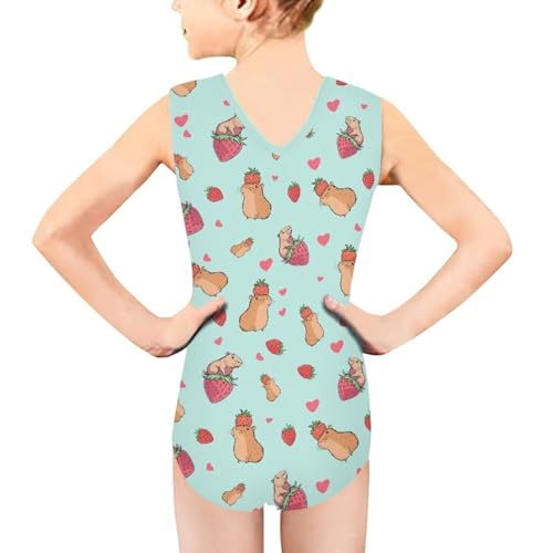 Image of KEIAHUAN Gymnastics Leotards for Girls Sleeveless Bodysuit Dance Leotards Performance Costume