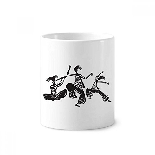 Tasse Mexique Totems céramique blanche 350 ml avec motif de danse traditionnelle