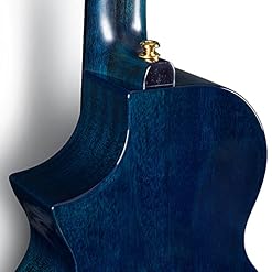 Enya EUC-M6 Bleu Cutaway Concert Ukulélé 23 Pouces All Acajou Massif avec Enya Cordes Belle Inlay et Finition Brillante - Les Beatles, Paul McCartney, John Lennon, RIngo Starr, George Harrison Enya EUC-M6 Bleu Cutaway Concert Ukulélé 23 Pouces All Acajou Massif avec Enya Cordes Belle Inlay et Finition Brillante – Image 6