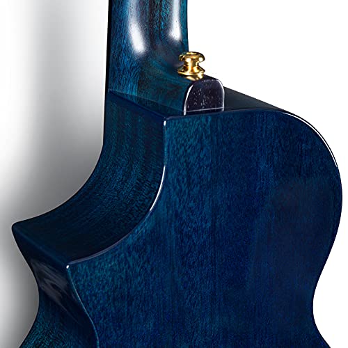 Enya EUC-M6 Bleu Cutaway Concert Ukulélé 23 Pouces All Acajou Massif avec Enya Cordes Belle Inlay et Finition Brillante - Les Beatles, Paul McCartney, John Lennon, RIngo Starr, George Harrison Enya EUC-M6 Bleu Cutaway Concert Ukulélé 23 Pouces All Acajou Massif avec Enya Cordes Belle Inlay et Finition Brillante – Image 7