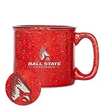 Rico Industries NCAA Ball State Cardinals Speckle 12oz Laser Engraved Campfire Mug