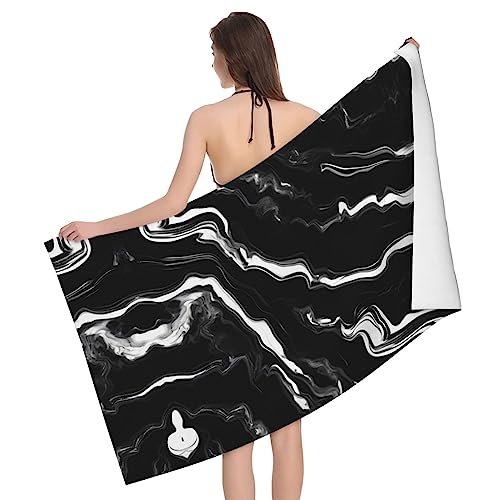 Serviette de bain séchage rapide grand drap de douche marbre absorbant - 2