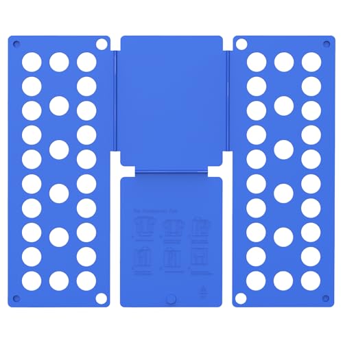 Shirt Folder Kids Clothes Folding Board Quickly Fold Shirts & Pants & Small Clothes Space Saving Design Durable PP Material Easy Storage Laundry Folder Blue