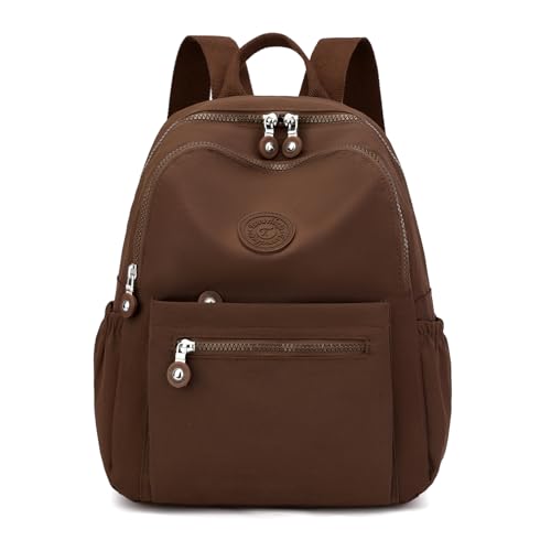 Image of Tanweibago Mini Nylon Women Backpacks,11L Small Ladies backpacks Casual Lightweight Women Shopping Travel Daypack (Brown)