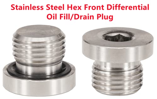 Dsnaduo 5 PCS Stainless Steel Engine Front Differential Rear Transmission Oil Drain Fill Plug Kit, fits Polaris General Rzr Ranger Scrambler Sportsman Replace 7052306 2203738 2203739 3234756 3234755 - Thumbnail 4