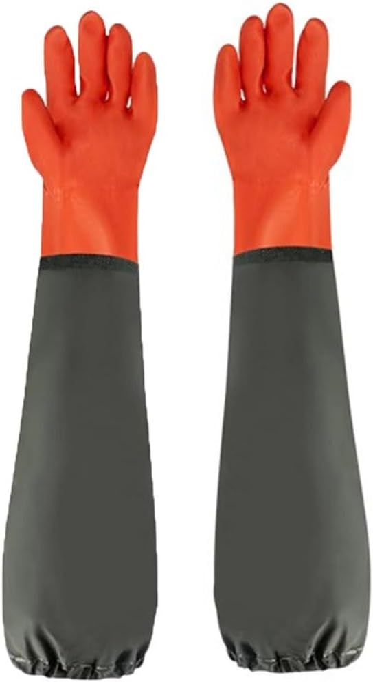 Fishing Gloves 70cm Long Knitted Fishing Gloves, Non Slip and Waterproof Gloves for Male and Female Aquaculture (Color : 70cm, Size : 2pcs)