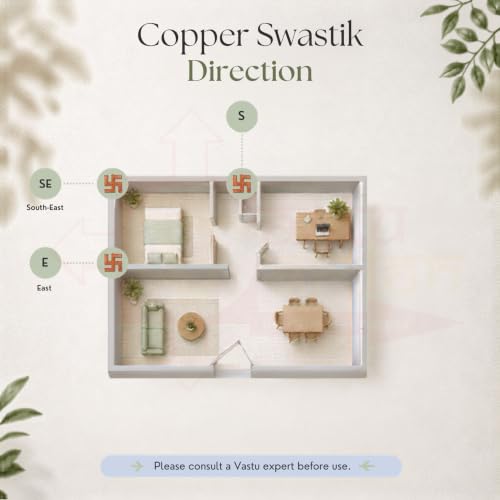Image of Copper Swastik Pyramid Door Sign | 4 Inch | Vastu Remedy for Prosperity, Success, Vastu Dosh & Nazar Dosh Protection