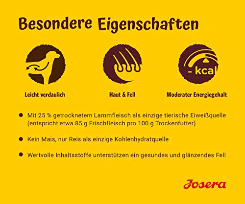 JOSERA Lamm & Reis (5 x 900 g) | Hundefutter mit Lamm als einziger, tierischer Eiweißquelle | Super Premium Trockenfutter für ausgewachsene Hunde | 5er Pack
