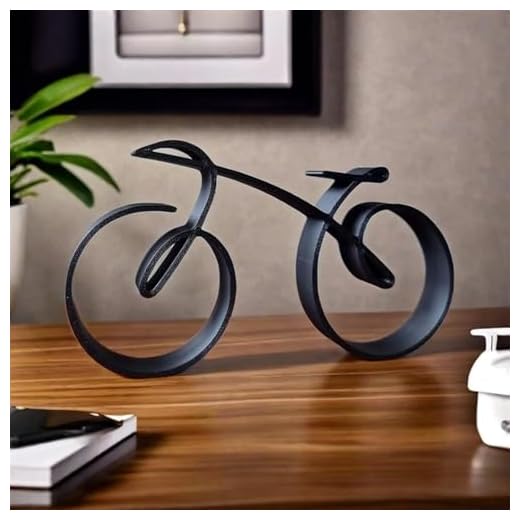 Minimalistic Wire Framed Bicycle Sculpture - Bike Silhouette Art for Wall Decor, Side Table Statue & Cyclist Gifts