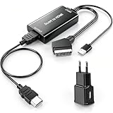 AMANKA Cavo Adattatore Scart HDMI, Convertitore da Scart a HDMI Connettori Video Audio Supporta Stereo HD 720/1080P per HDTV/Proiettore/Lettore DVD/Blu-ray SKY/PS3/xbox/Monitor