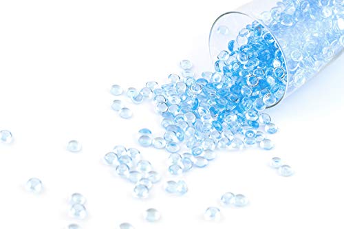 Creativery aprox. 100 g de bolsas de gotas de rocío, aprox. 7 mm de diámetro, piedras de cristal para decoración, granulado decorativo transparente (azul claro 311)