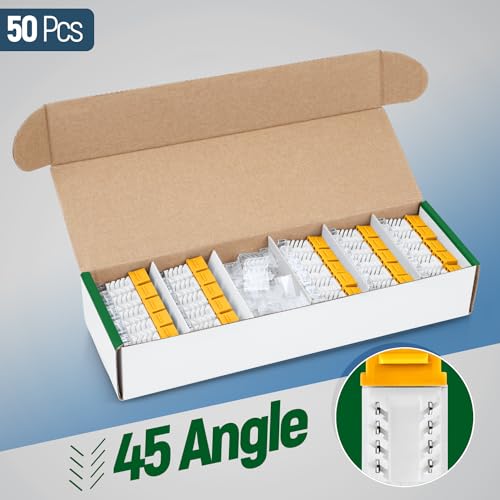 Everest 45° Angled RJ45 Cat6A Keystone Jacks 50-Pack in Yellow - Slim Profile Female RJ45 Connectors - Cat 6A Keystone Jack - Compatible with 45° Angled Speed Termination Tool - 45Term (B0BL3GS7ZY) by Everest Media Solutions - Image 2