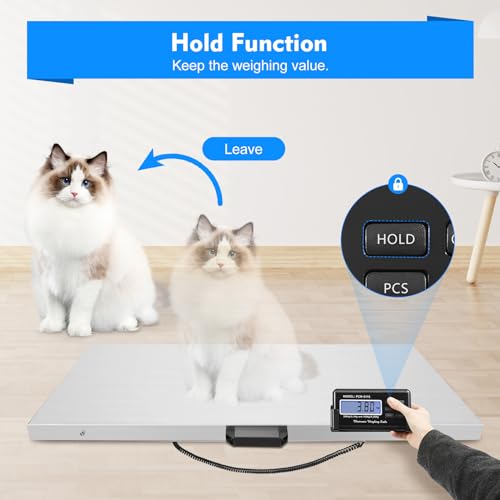 MINRS Digitale Haustierwaage Digital-Haustier-Skala Tierwaage Kleine Tierwaage mit LCD-Display zur Messung von Kleinen Katzen, Hunden, Futter, Gewichtswaage Genau Messen (Max 300 kg)
