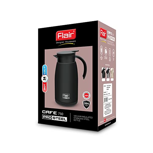 Image of Flair Cafe Vacuum Insulated Steel Kettle 750 ML (Black)