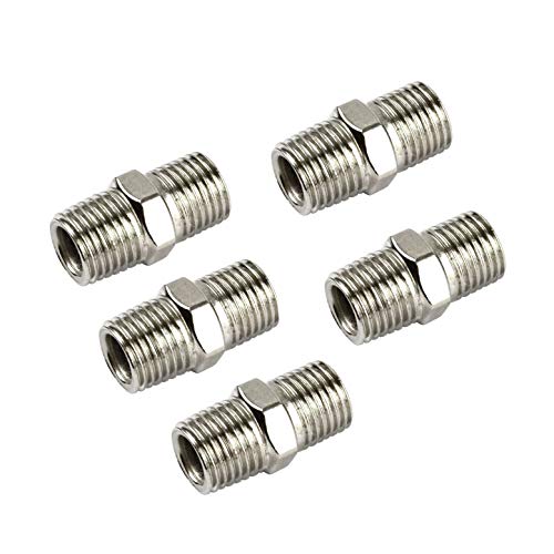 AB Tools Air Line Hose Compressor Fittings/Connector 1/4 BSP Male to Male 5 Pack