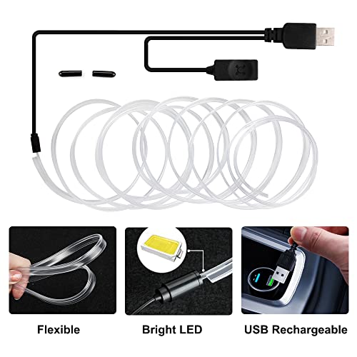 Interior Car Lights, Mihaz Usb Neon Car Led Strip Light With Rgb Multicolor 16 Million Colors Fiber Optic 12V Ambient Lighting Accessories For Car, Room, Garden Decorations #TOP2