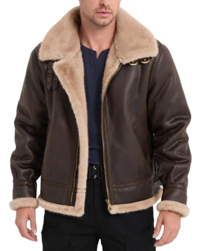 Mifidy Men's Faux Shearling Bomber
