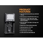 Fenix are-A2 Smart Battery Charger for 21700/18650/16340 with EdisonBright BBX5 Battery Carry case
