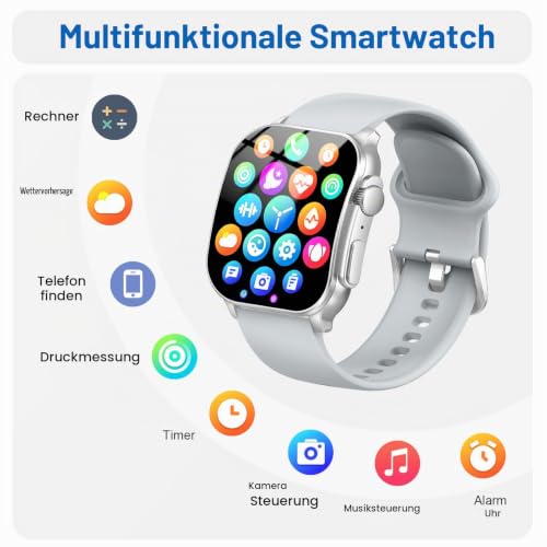 Smartwatch Herren, 2.01" HD AMOLED Display, Fitnessuhr mit Telefonfunktion – Ansicht 6