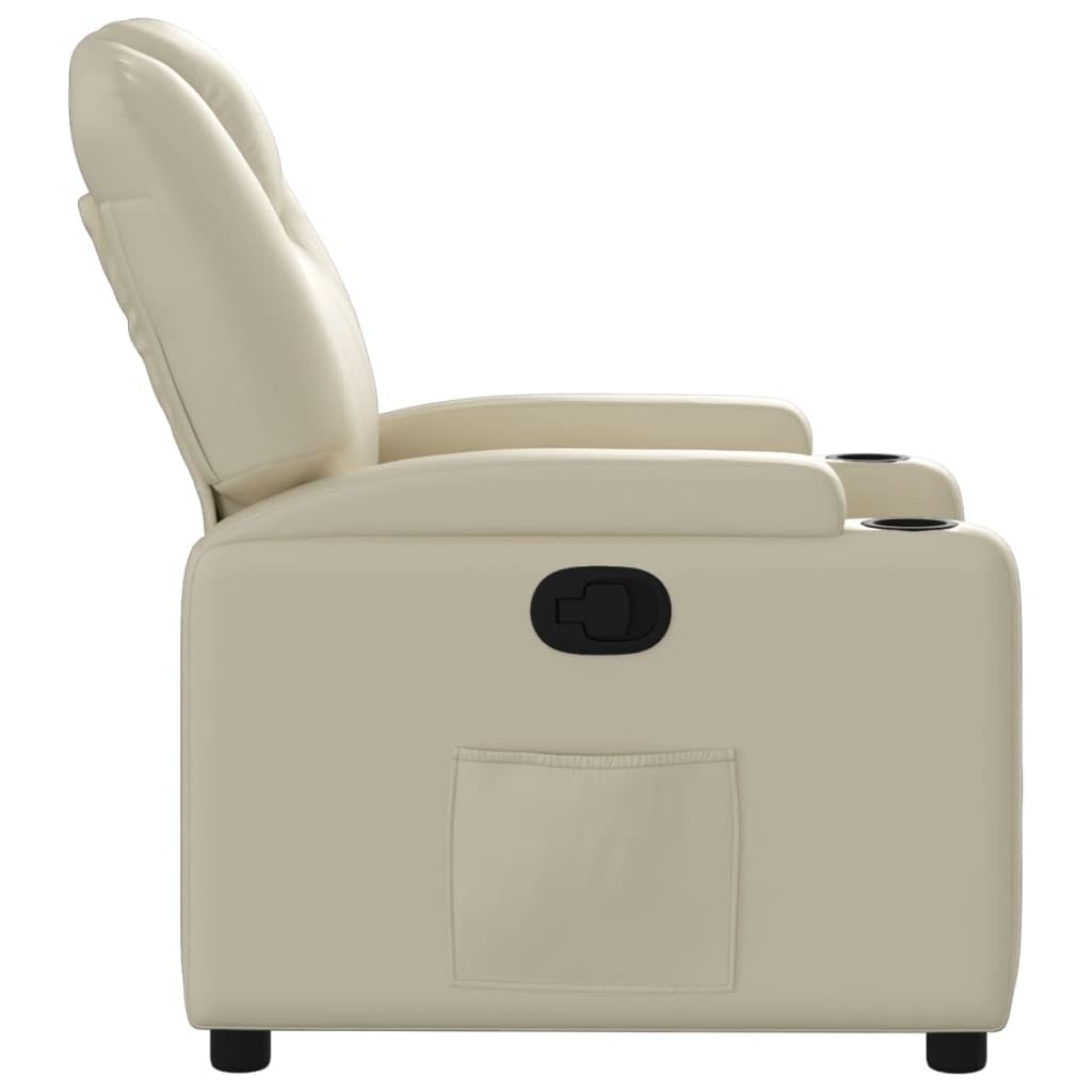 vidaXL Sillón reclinable de Piel sintética Color Crema