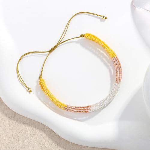 Image of KELITCH Layered Miyuki Beads Bracelets Adjustable Strand Bracelets Bangles Bohemian Style Summer